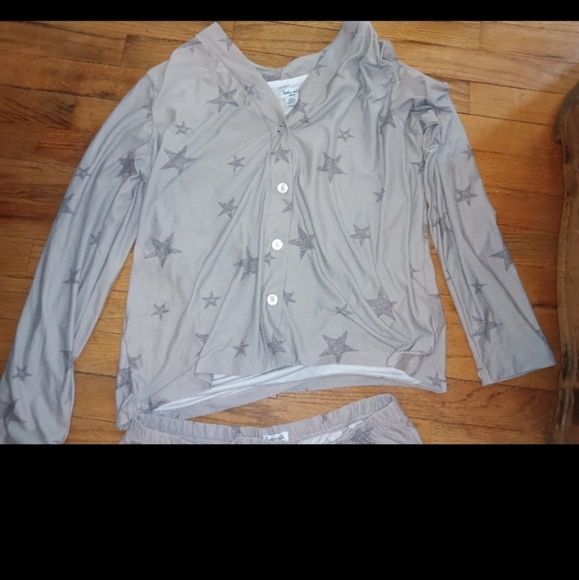 EUC Splendid Grey With Stars Pajama Set M - Picture 3 of 4